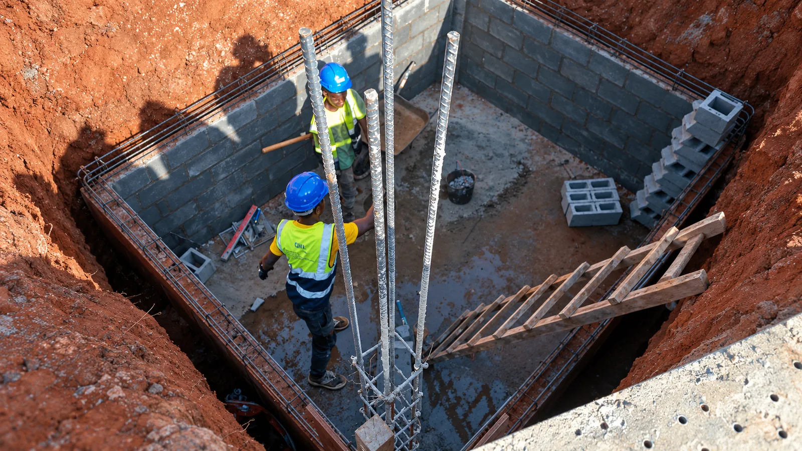 Reservatório e estruturas enterradas